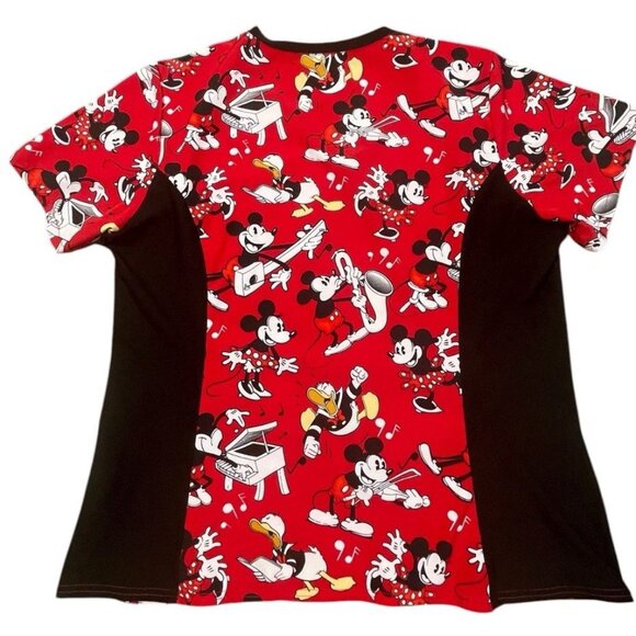 Disney Mickey Minnie Donald Scrub Top Large - Picture 3 of 9